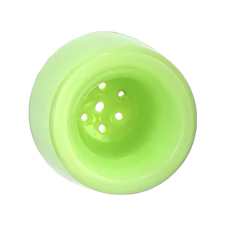 Top view of 18" AFM Symphony 9mm Glass Beaker Bong Bowl in Lime Green