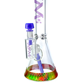 AFM 18" Symphony Beaker Bong with Colorful Base and Showerhead Perc, Front View