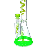 18" AFM Symphony 9mm Glass Beaker Bong with Showerhead Perc, Front View on White Background