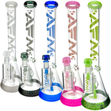 AFM Symphony 9mm Glass Beaker Bongs in various colors with Showerhead Perc, front view