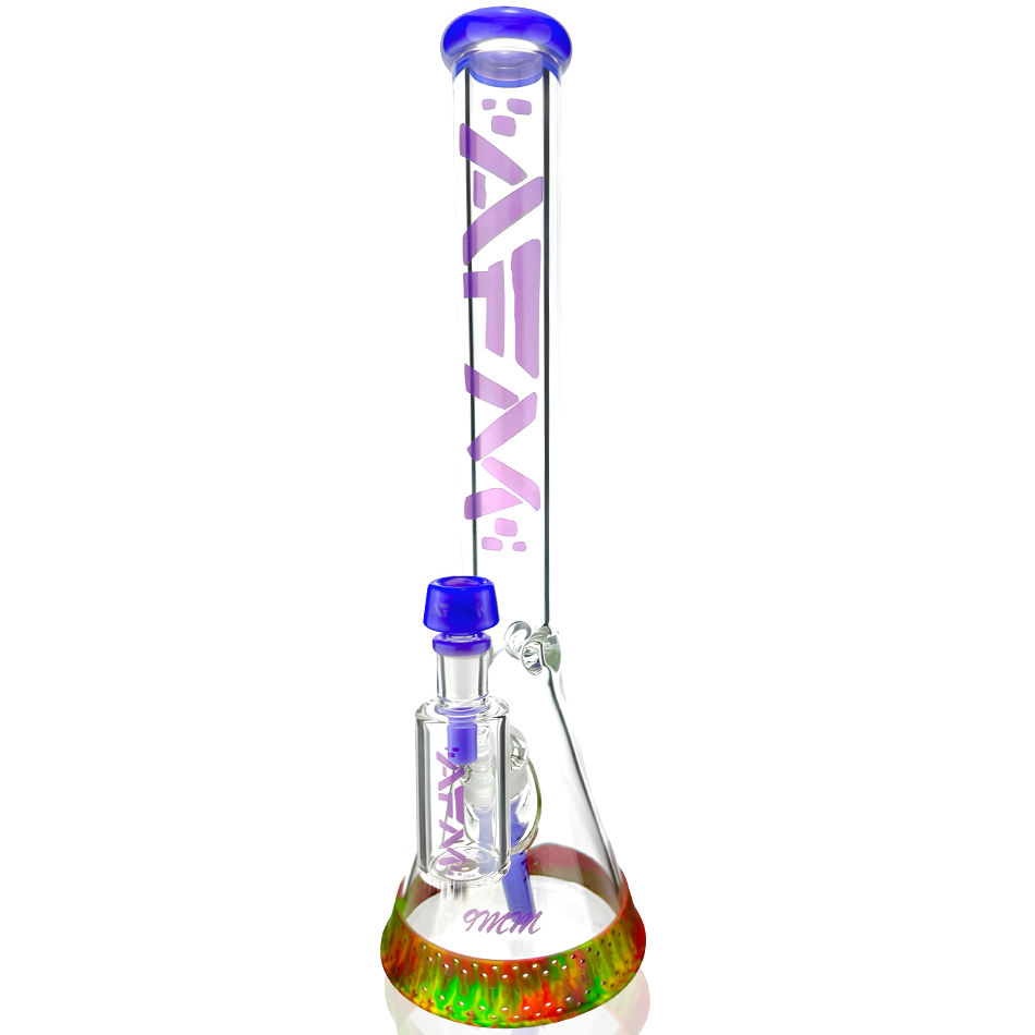 AFM 18" Symphony Glass Beaker Bong, 9mm thick with Showerhead Perc, Front View