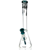 18" AFM Drippy Clear 9mm Glass Beaker Bong in Deep Blue with Female Joint and Bowl