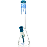 AFM 18" Drippy Blue Accent 9mm Glass Beaker Bong Bundle Set Front View