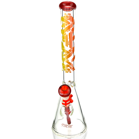 AFM 18" Phoenix 9mm Beaker Bong with Ash-Catcher in Clear Glass, Front View