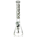 AFM 18" Phoenix 9mm Beaker Bong in Clear Glass with Showerhead Perc, Front View