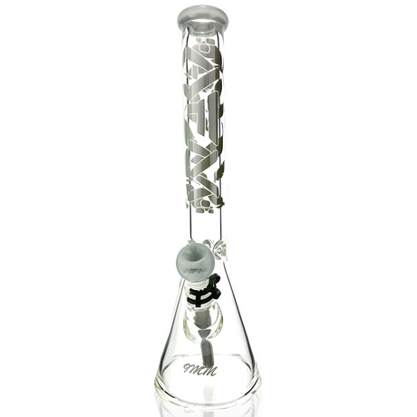 AFM 18" Phoenix 9mm Beaker Bong in Clear Glass with Showerhead Perc, Front View