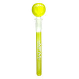 AFM Phoenix 9mm Clear Glass Beaker Bong, 18" with Yellow Accents, Front View