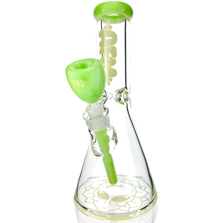 12" AFM Glass Chubbi Beaker Bong with Slime Colored Accents and Showerhead Perc