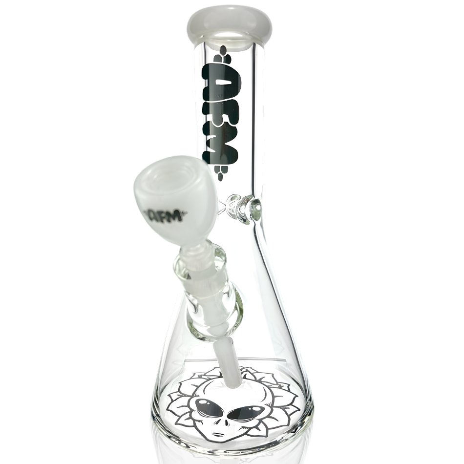 AFM 12" Chubbi Beaker Bong with Clear Colored Lip and Dry Catcher, Front View