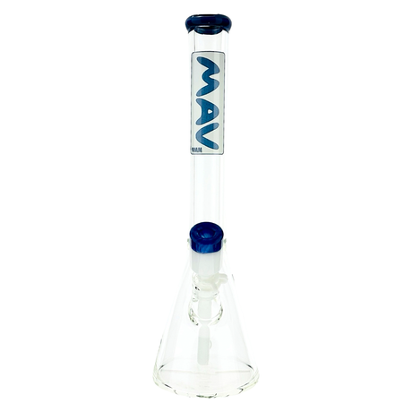 18" MAV Glass Layered Accented Beaker Bong with Borosilicate Glass, Front View on White Background