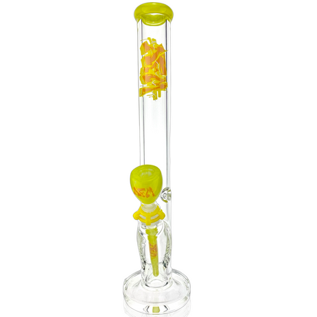 AFM 18" Wildstyle Graffiti 9mm Colored Glass Beaker Bong with Yellow Accents - Front View