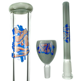 AFM 18" Wildstyle Graffiti 9mm Glass Beaker Bong with Colored Accents and Bowl