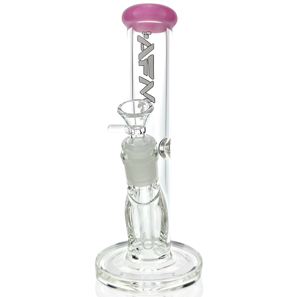 8" AFM Glass Mini Straight Tube Beaker with Colored Lip, Borosilicate - Front View