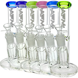 AFM 8" Mini Straight Tube Beakers with Colored Lips, Borosilicate Glass, Front View