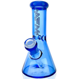 AFM 7" Full Color Mini Beaker Bong with Bent Neck and Colored Accents - Front View