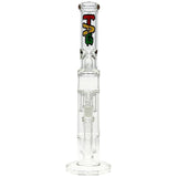 Thick Ass Glass 19" Rasta Double Showerhead Percolator Bong with Helical Splash Guard