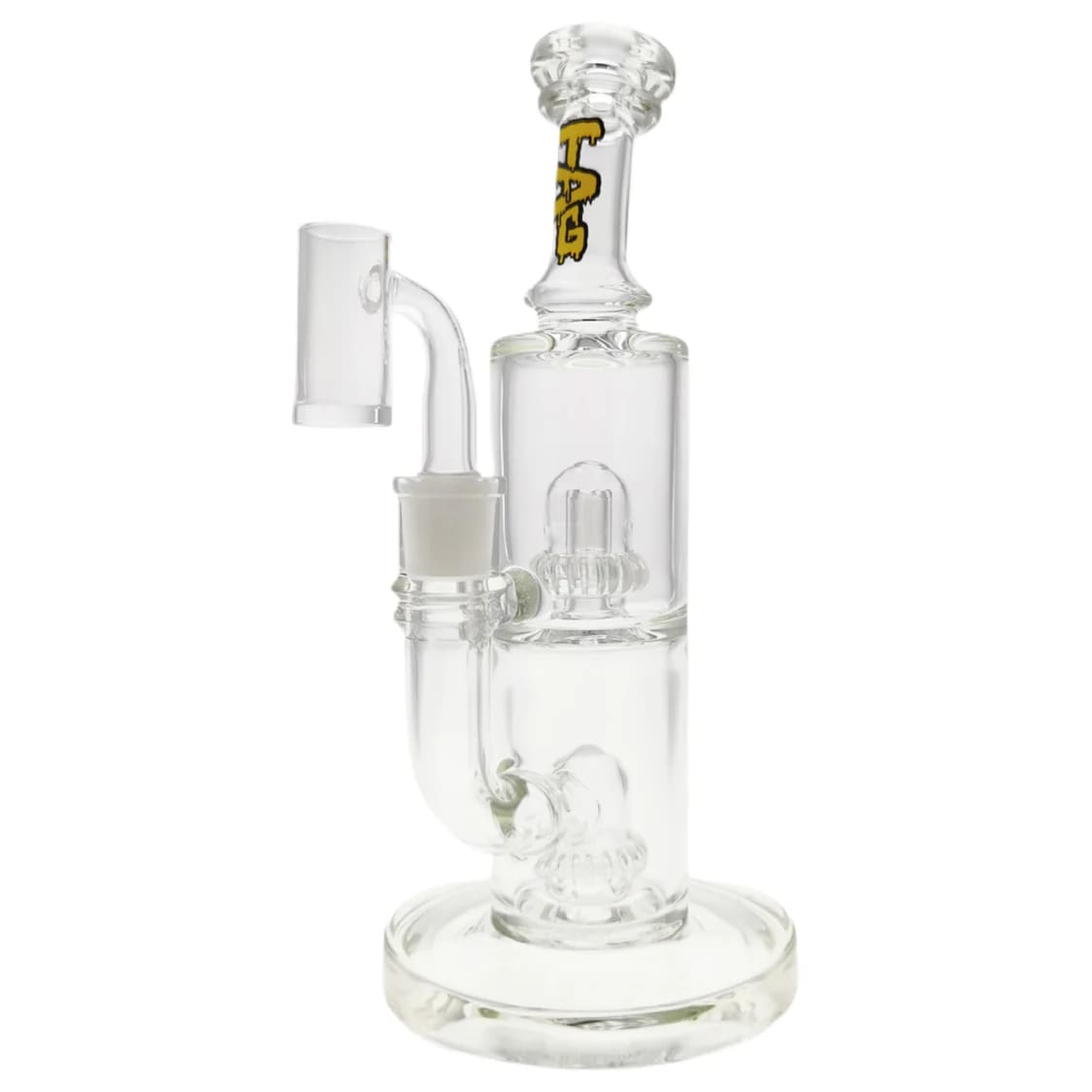 Thick Ass Glass 9" Vibrant Yellow Bent Neck Bong w/ Double UFO Perc