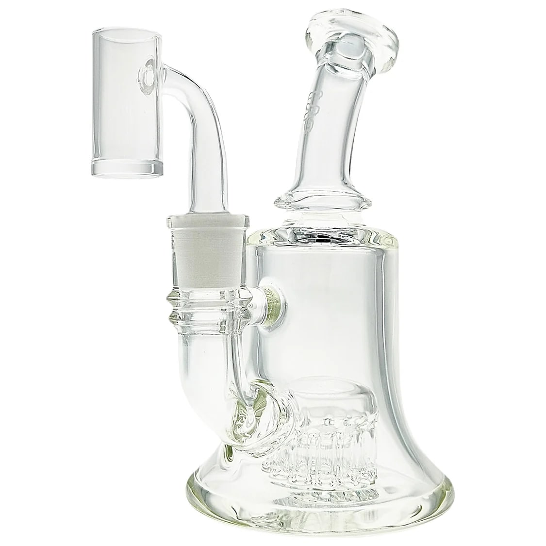 Thick Ass Glass 6.5" Bent Neck Bong w/ 12-Arm Diffuser & Bellow Base - 14MM Female