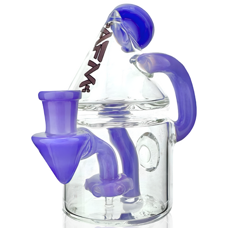 5.5" AFM Spaceship Glass Recycler Dab Rig with Bent Neck and Showerhead Perc, Front View