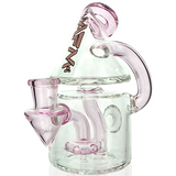 5.5" AFM Spaceship Glass Recycler Dab Rig with Pink Accents and Showerhead Perc