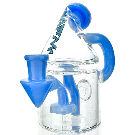 AFM 5.5" Spaceship Glass Recycler Dab Rig with Blue Accents and Showerhead Perc