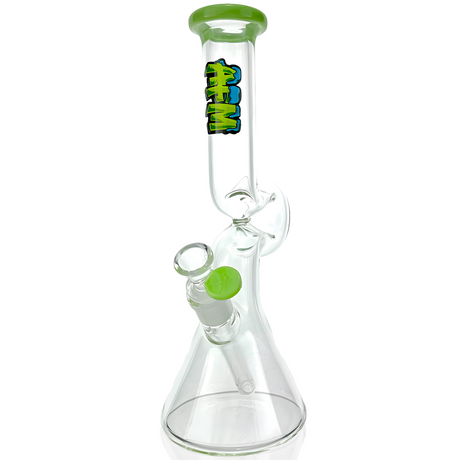 12" AFM Hunchback Glass Beaker Bong with Slime Colored Lip and 14mm Female Joint