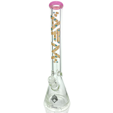 AFM 18" Max Beaker Bong in 9mm Clear Glass with Showerhead Perc and Colored Accents