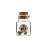 Calibear Rainbow Dichro Cactus Terp Pearls in a clear bottle, front view on white background