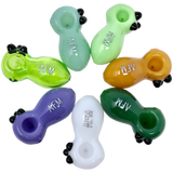 Assorted AFM Egg Colored Glass Hand Pipes, 3.5" size, displayed in various vibrant colors