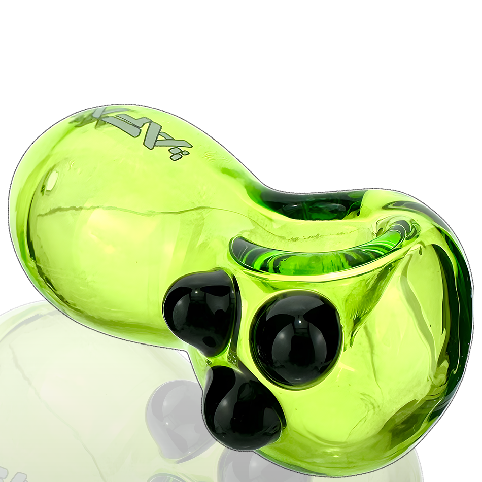 AFM 3.5" Egg Colored Glass Hand Pipe in Neon Green with Deep Bowl - Top View