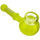 AFM 4.5" The Kenny Pipe in vibrant yellow with clear glass accents, angled side view