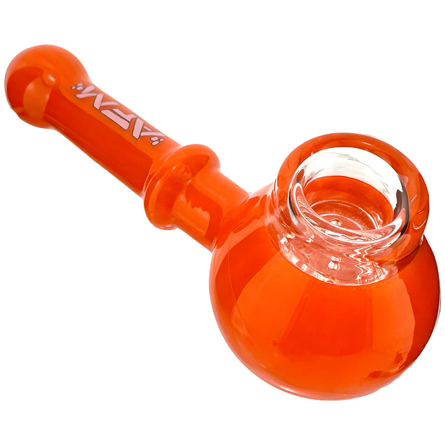 AFM 4.5" The Kenny Pipe in vibrant orange with clear chamber, top angle view on white background