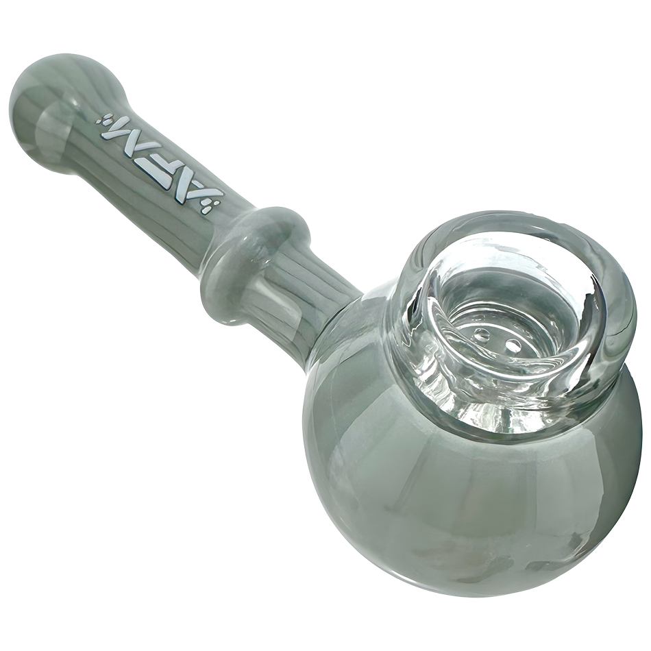 AFM 4.5" The Kenny Pipe with Colored Glass, Angled Side View on Seamless White Background