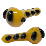 5" AFM Pupp Pipe in Yellow with Black Accents - Front and Side View Against White Background