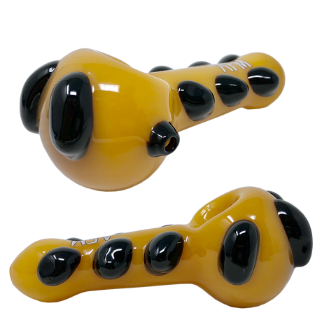 5" AFM Pupp Pipe in Yellow with Black Accents - Front and Side View Against White Background