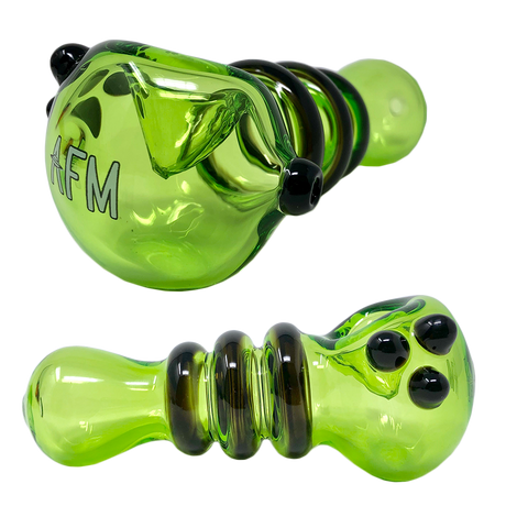 AFM 4.5" Tiger Stripe Color Hand Pipe with Deep Bowl - Top and Side Views
