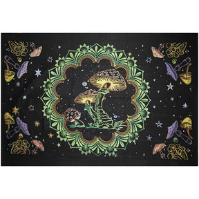 ThreadHeads Mushroom Mandala Tapestry, 55"x83", vibrant design, perfect for stoner-mom decor