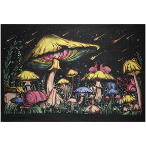ThreadHeads Mushroom Meteor Shower Tapestry, 55"x83", vibrant cosmic design with mushrooms