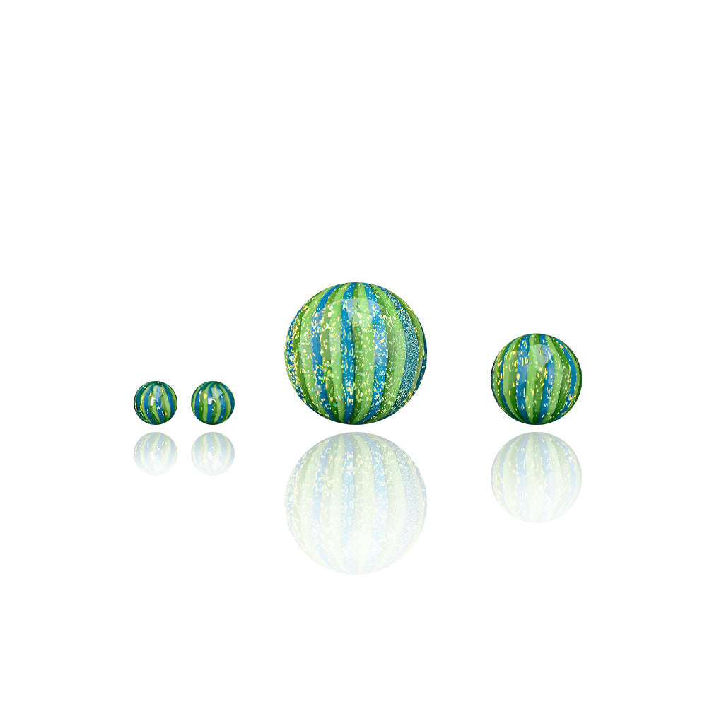 Calibear Dichro Cactus Terp Slurper Marble Set, 4pc Borosilicate Glass, Front View