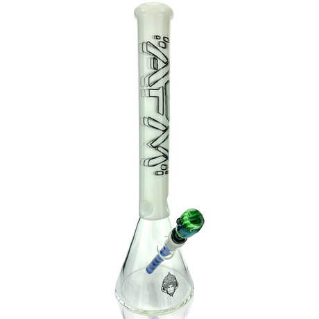 AFM 18" Void Glass Beaker Bong with Colored Accents and Deep Bowl - Front View