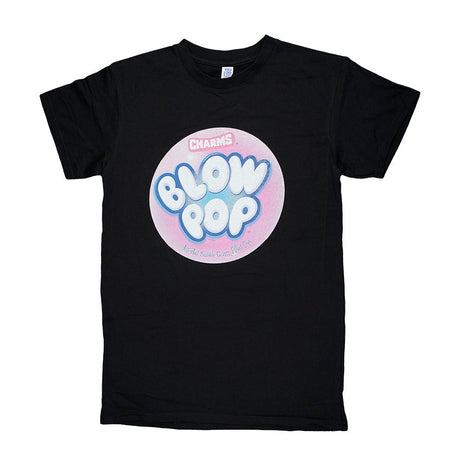 Brisco Brands Charms Blow Pop logo T-Shirt in black, front view on white background