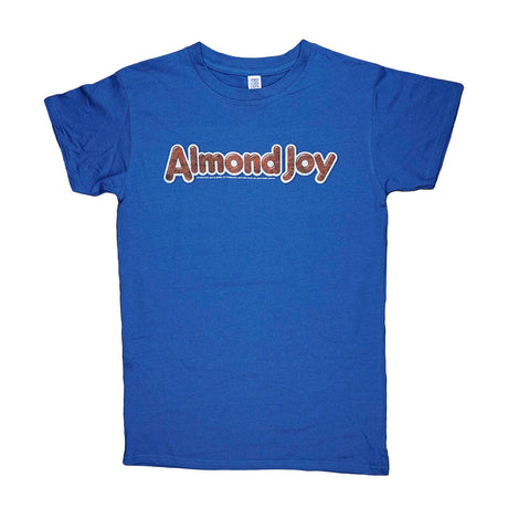 Brisco Brands Almond Joy T-Shirt in blue with logo, front view on white background