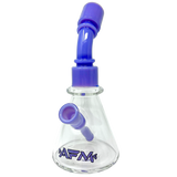 AFM 8" One Shot Clear Glass Mini Dab Rig with Bent Neck and Colored Accents