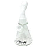 AFM 8" Clear Glass Mini Dab Rig with Bent Neck and Borosilicate Build, Front View