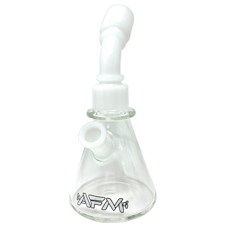 AFM 8" Clear Glass Mini Dab Rig with Bent Neck and Borosilicate Build, Front View