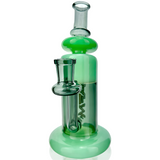 7" AFM RipNip Mini Dab Rig in Green, Front View with 14mm Female Joint and Colored Glass