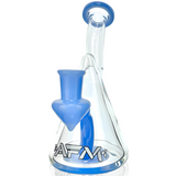 AFM 6" Cone Glass Mini Rig with Blue Accents and Banger Hanger - Front View