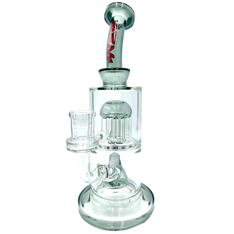 10" AFM Glass Pyramid Perc Dab Rig with Showerhead Perc, Bent Neck, and Smokey Detail