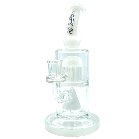 AFM Glass 10" Ivory Pyramid Perc Dab Rig with Bent Neck and Showerhead Perc - Front View