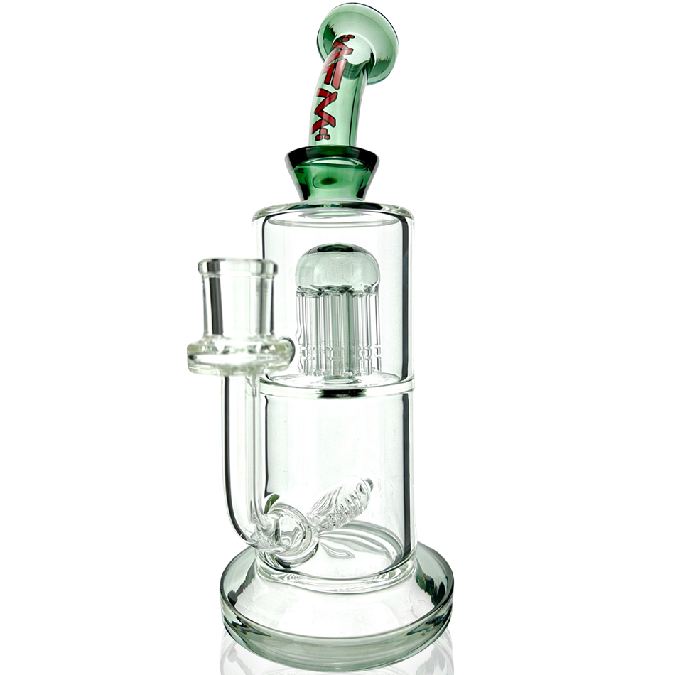 AFM Glass 10.5" Inline To Arm Dab Rig with Bent Neck and Showerhead Perc